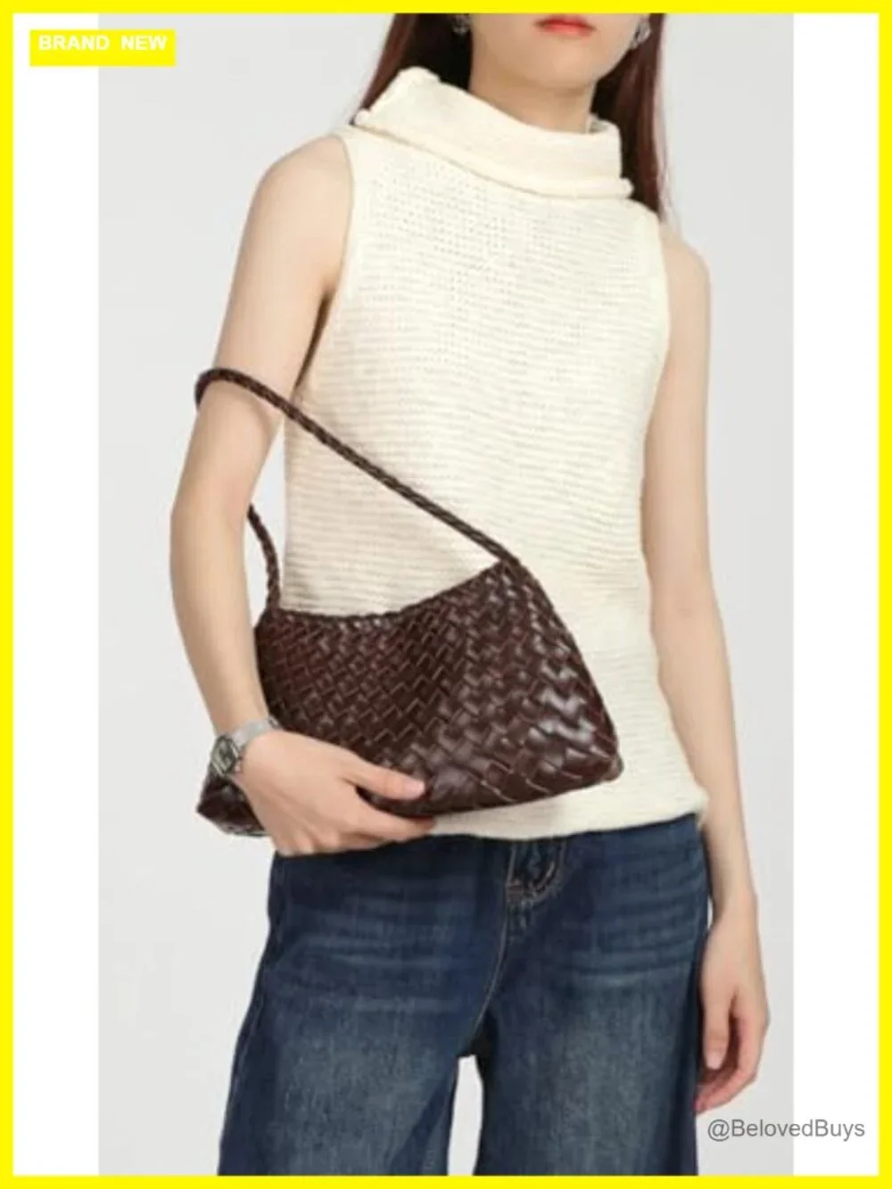 Suede Woven Hobo Tote Bag Faux Leather Shoulder Purse Trendy Vintage Underarm